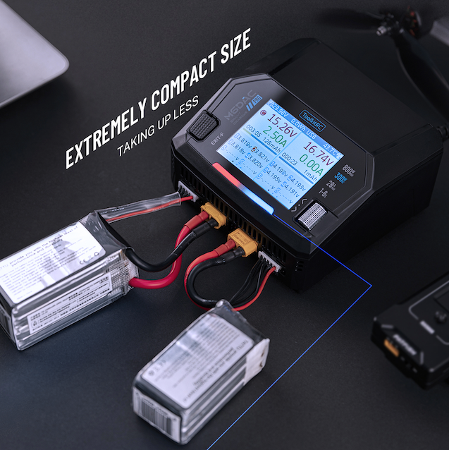 ToolkitRC M6DAC Pro dual battery charging with compact size design