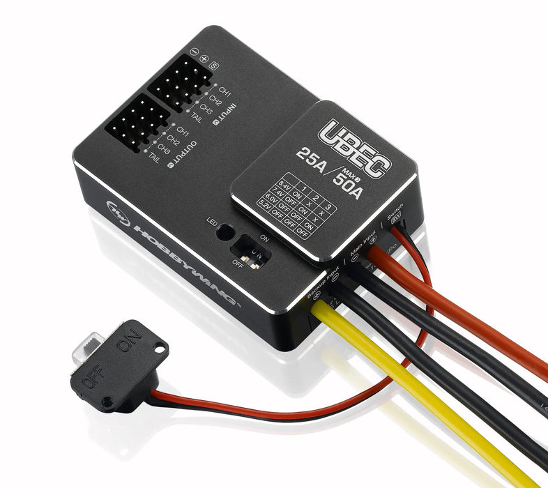 Hobbywing UBEC 25A HV external switching BEC for 3-18S LiPo large RC aircraft