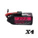 4 Packs CNHL Black Series V2.0 1300mAh 14.8V 4S 130C Lipo Battery with XT60 Plug