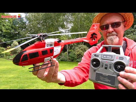 RC ERA C190 H145 flight test and review video—flybarless brushless helicopter with altitude hold and optical flow