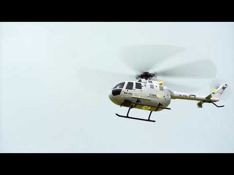 RC ERA C186 BO-105 Flybarless RC Helicopter takeoff demonstration video