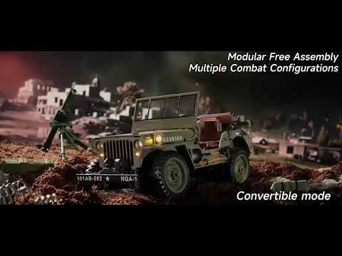 Coolbank Willys MB 1/14 RC crawler promotional video showing convertible body and trail performance