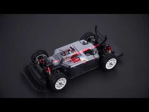 MJX Hyper Go 14303 brushless 4WD RC car chassis demo video showing drivetrain, suspension, and ESC layout