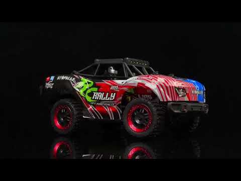 SCY 18103 1/18 RC short course truck driving test video showcasing LED lights and 4WD performance