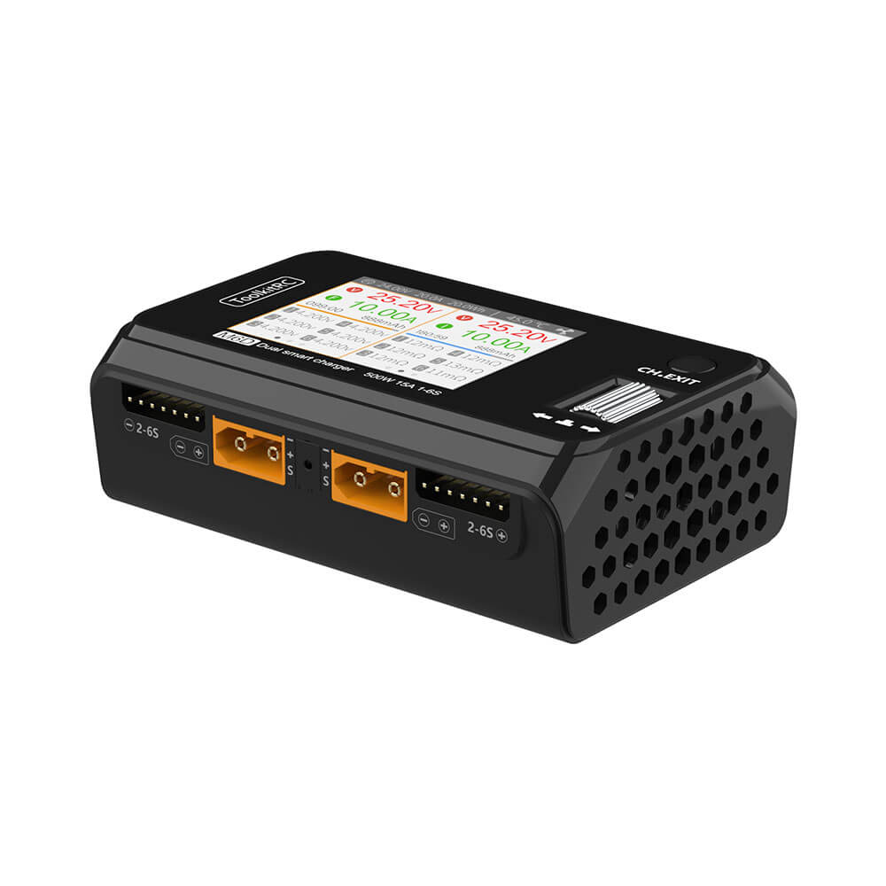 ToolkitRC M6D Dual Smart Charger 500W 15A 1–6S LiPo Balance