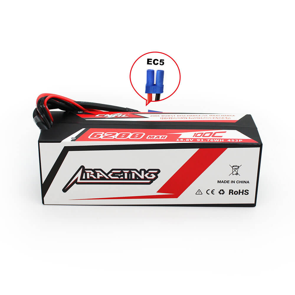 CNHL Series 6200mAh 14.8V 4S 100C Hard Case Lipo Battery EC5 Plug