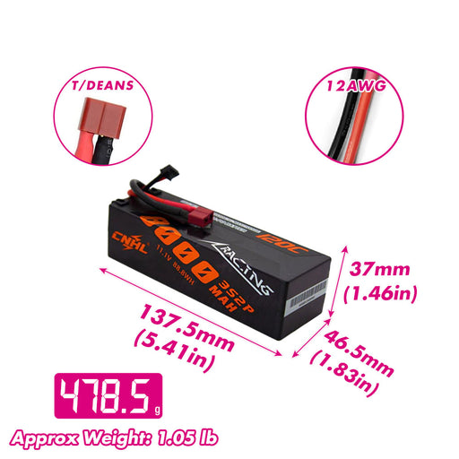 CNHL Racing Series 8000mAh 11.1V 3S 120C Hard Case LiPo with T/Dean Plug