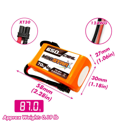 cnhl 650mah 4s xt30 for fpv micro battery