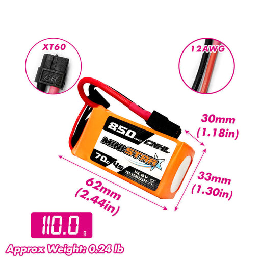 4s lipo battery 850mah for Tiny Whoop Drones