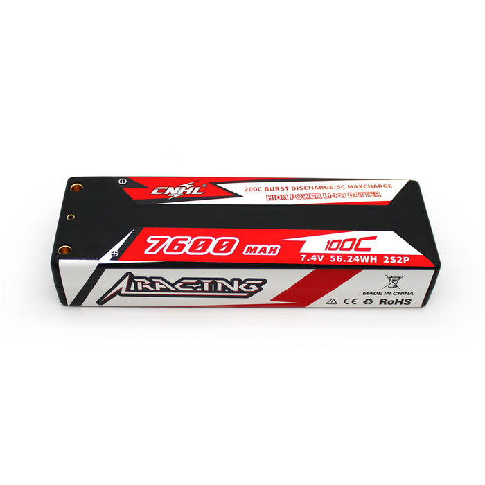CNHL Racing Series 7600mAh 7.4V 2S 100C Batterie Lipo Hard Case avec fiche T / Dean