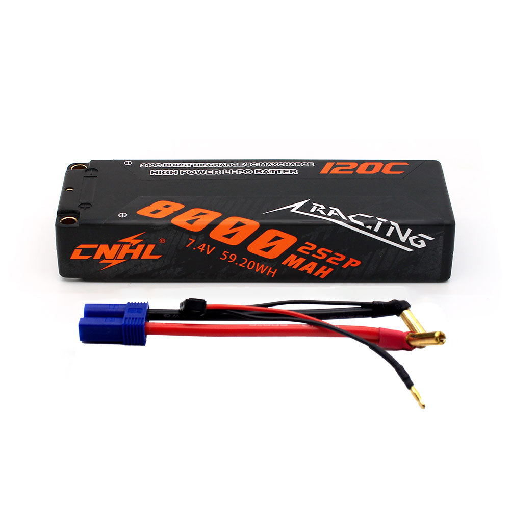 CNHL Series 8000mAh 7.4V 2S Lipo Battery 120C Hard Case EC5 Plug