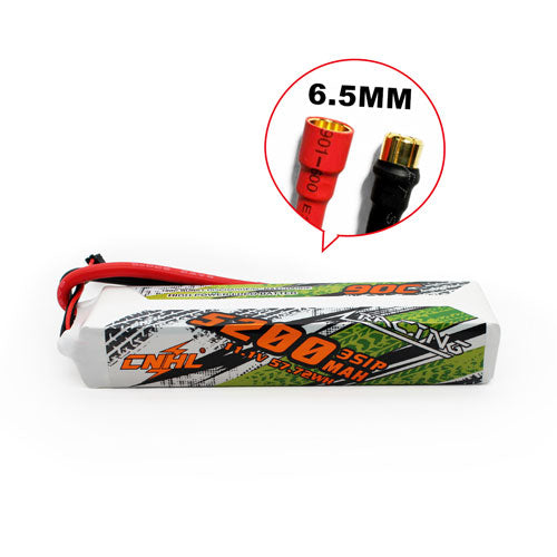 Batería Lipo CNHL Racing Series 5200mAh 11.1V 3S 90C con conector Bullet de 6.5 mm 