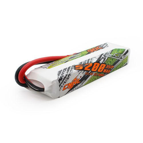 Batería Lipo CNHL Racing Series 5200mAh 11.1V 3S 90C con conector Bullet de 8.0 mm 