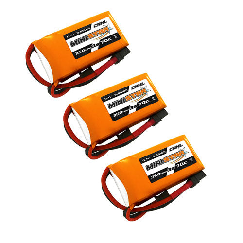 3 paquetes de batería Lipo CNHL MiniStar 350mAh 11.1V 3S 70C con XT30U 
