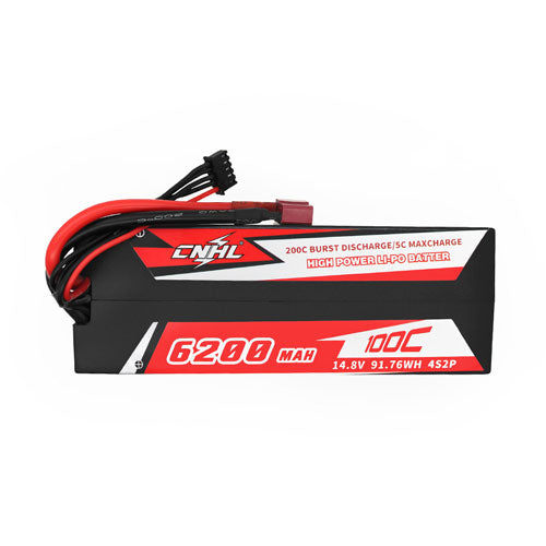 CNHL Racing Series 6200mAh 14.8V 4S 100C Hard Case Lipo Battery with T/Dean Plug