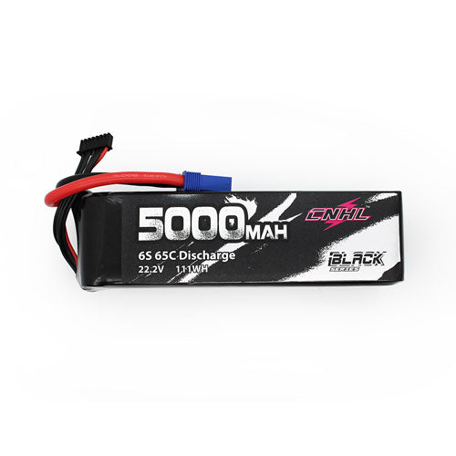 CNHL Black Series 5000mAh 22.2V 6S 65C Lipo Battery with EC5 Plug