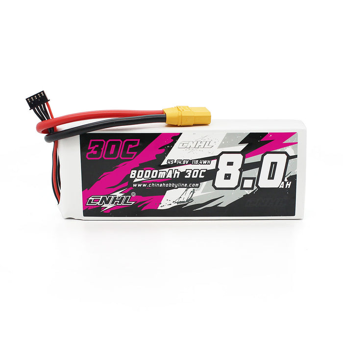 CNHL 8000MAH 14.8V 4S 30C Batteria Lipo con spina XT90