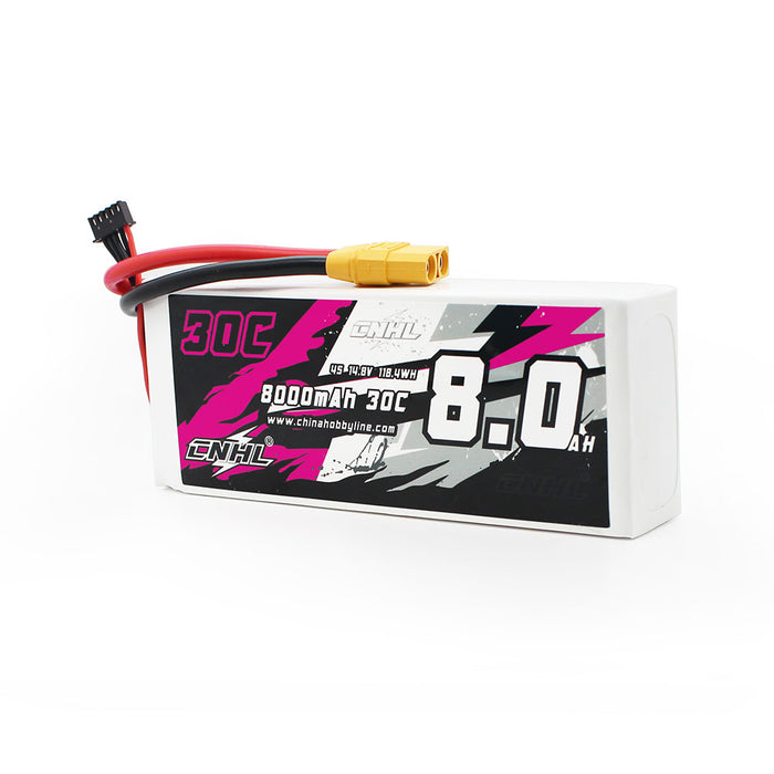 CNHL 8000MAH 14.8V 4S 30C Batteria Lipo con spina XT90