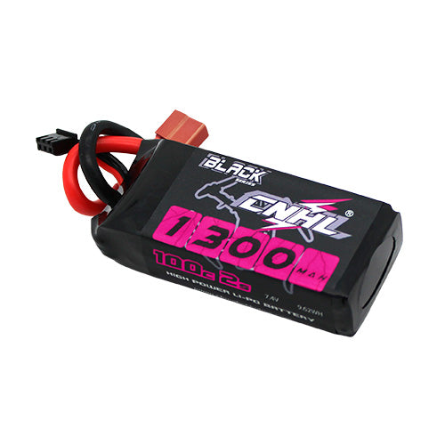CNHL Black Series 1300mAh 7.4V 2S 100C Lipo Battery with T/Dean Plug