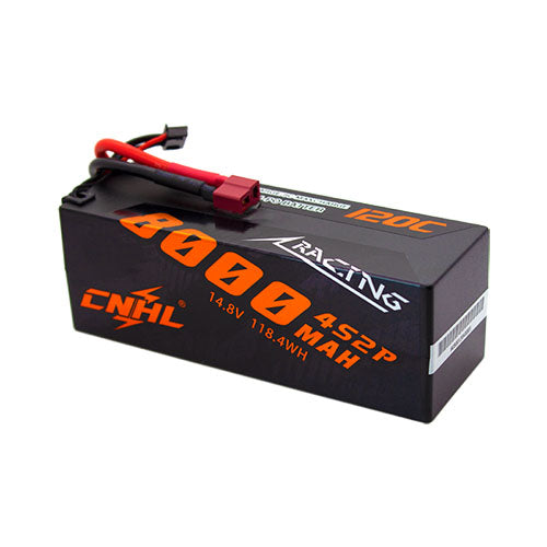 [Combo] 2 Packs CNHL Racing Series 8000mAh 14.8V 4S 120C Hard Case Lipo Battery with T/Dean Plug - UK Warehouse