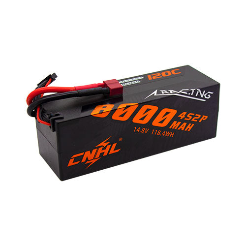 [Combo] 2 Packs CNHL Racing Series 8000mAh 14.8V 4S 120C Batterie Lipo Hard Batter avec T / Dean Plug - UK Warehouse