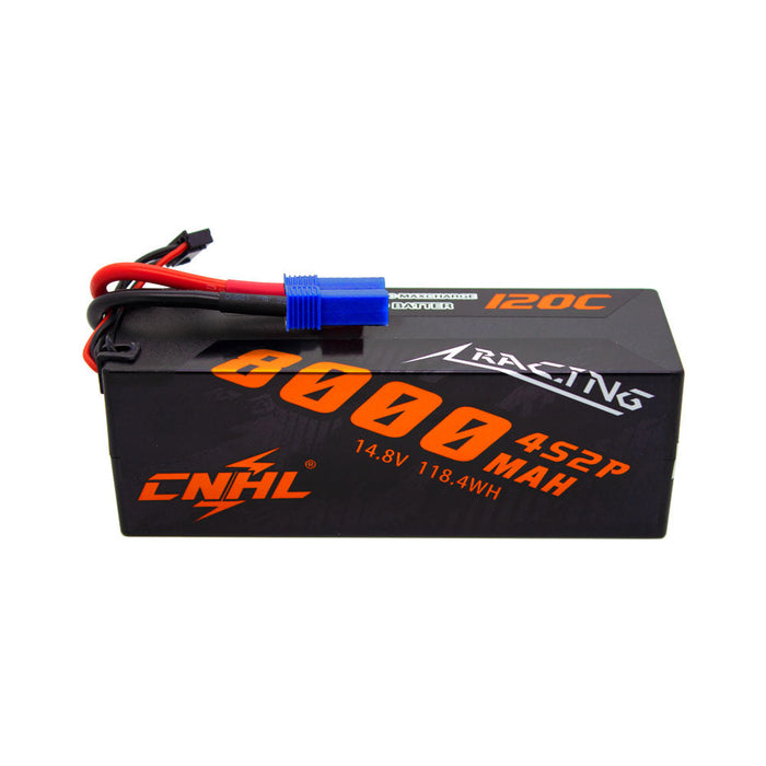 2 Paket CNHL Seri Balap 8000mAh 14.8V 4S 120C Baterai Lipo Kotak Keras dengan Colokan EC5 - Gudang Inggris