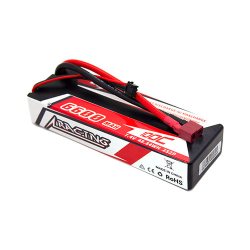 CNHL Racing Series 6600mAh 7.4V 2S 100C Hard Case Lipo Battery with T/Dean Plug