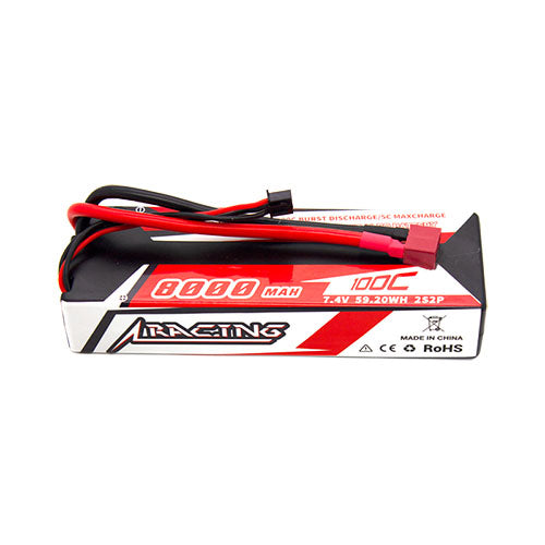 CNHL Series 8000mAh 7.4V 2S Lipo Battery 100C Hard Case T Dean Plug