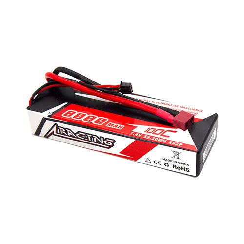 CNHL Racing Series 8000mAh 7.4V 2S 100C Batterie Lipo Hard Case avec plug