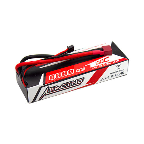 CNHL Racing Series 8000mAh 7.4V 2S 100C Hard Case Lipo Battery with T/Dean Plug