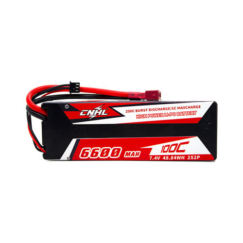 CNHL Series 6600mAh 7.4V 2S Lipo Battery 100C Hard Case T Dean Plug