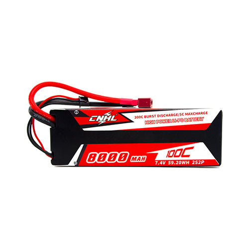 CNHL Racing Series 8000mAh 7.4V 2S 100C Batterie Lipo Hard Case avec plug
