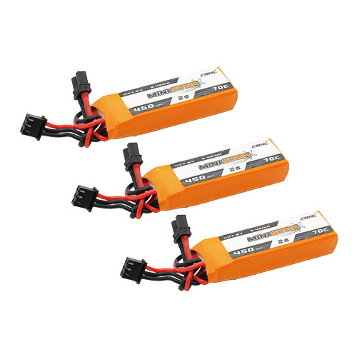 3 Packs CNHL LiHV HV 450mAh 7.6V 2S Lipo Battery XT30U