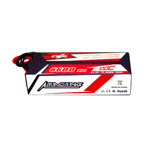CNHL Racing Series 6600mAh 11.1V 3S 100C Hard Case Lipo Battery with T/Dean Plug