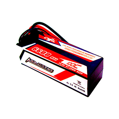 CNHL Racing Series 6600mAh 14.8V 4S 100C Hard Case Lipo Battery with T/Dean Plug