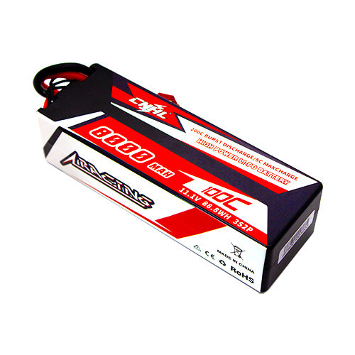 CNHL Racing Series 8000mAh 11.1V 3S 100C Hard Case Lipo Battery with T/Dean Plug