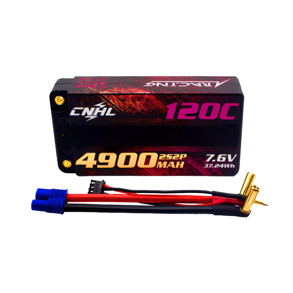CNHL Series LiHV 4900mAh 7.6V 2S 120C HV Shorty Hard Case Lipo Battery EC3 Plug