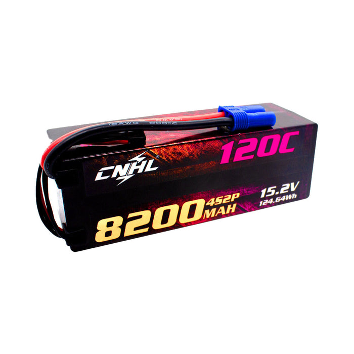 CNHL Racing Series LIHV 8200mAh 15.2V 4S 120C HV Hard Case Lipo Battery with EC5 Plug For RC Racing