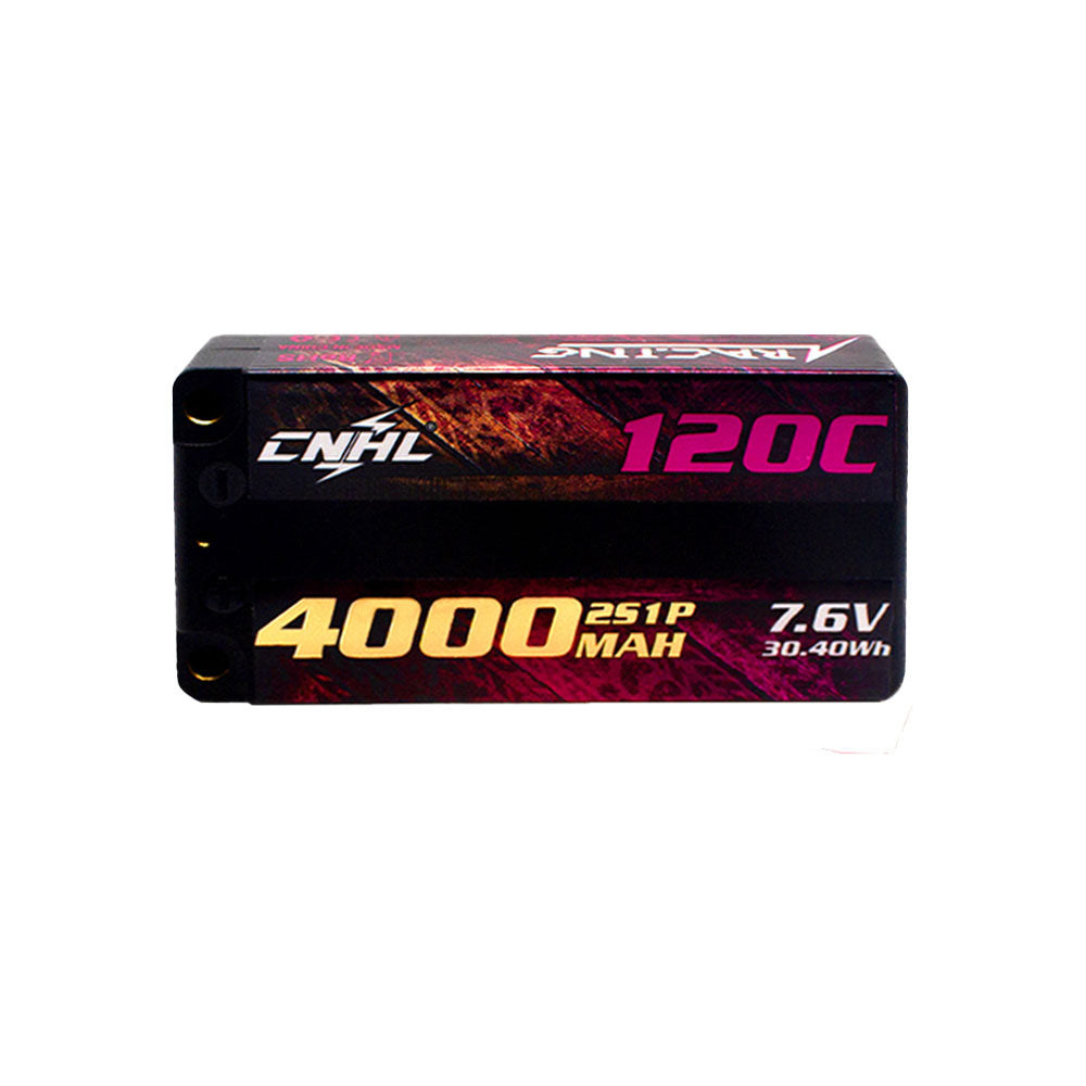 CNHL Ultra-Thin Racing Series LiHV 4000mAh 7.6V 2S 120C LP Shorty Hard Case LiPo Battery with EC3 Plug