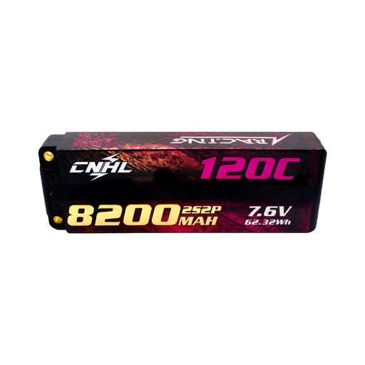CNHL Racing Series LiHV 8200mAh 7.6V 2S 120C HV Hard Case Lipo Battery with EC5 Plug For RC Racing