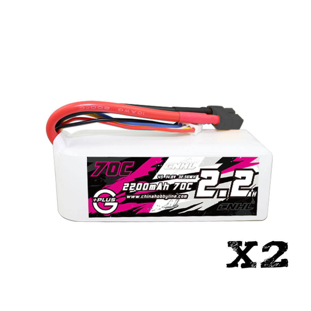 2 Packs CNHL 2200mAh 14.8V 4S Lipo Battery XT60 Plug