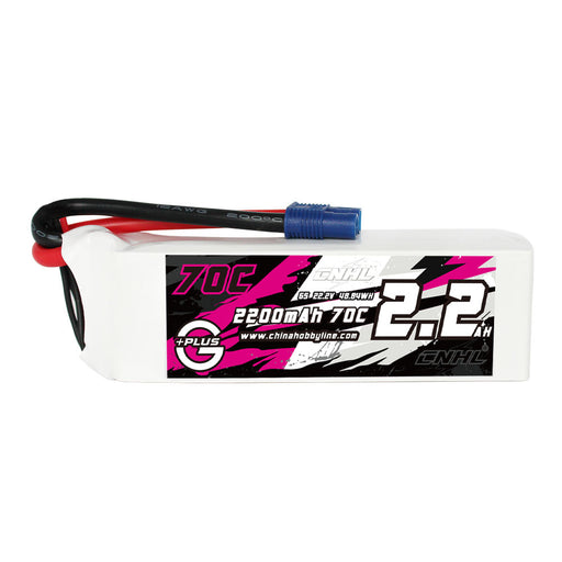 CNHL G+Plus 2200mAh 22.2V 6S 70C Lipo Battery with EC3 Plug