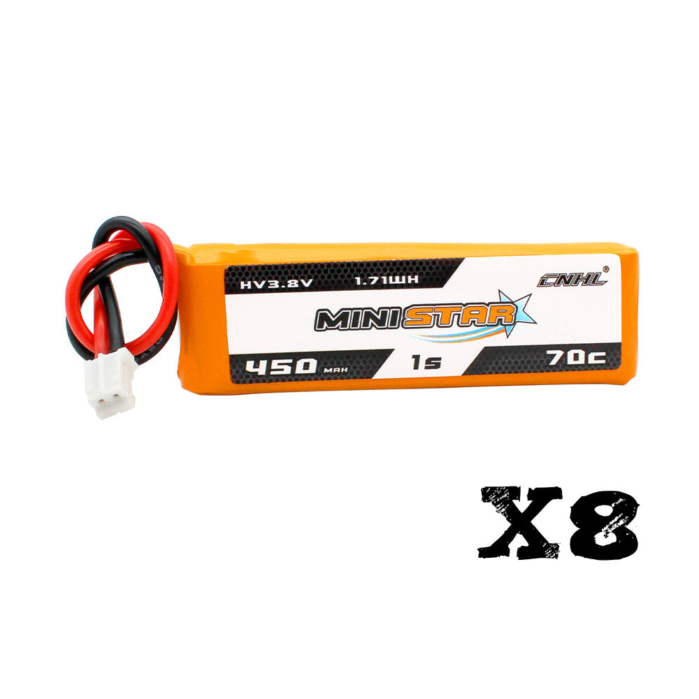 8 Packs CNHL HV 450mAh 3.8V 1S Lipo Battery PH2.0 UK Warehouse