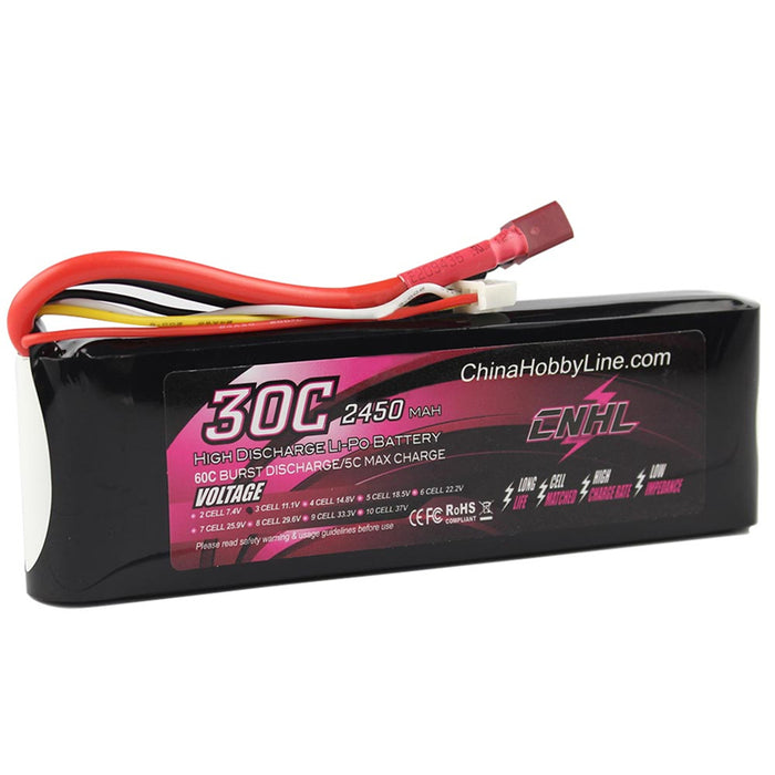 CNHL 2450mAh 11.1V 3S 30C Lipo Battery with T/Dean Plug