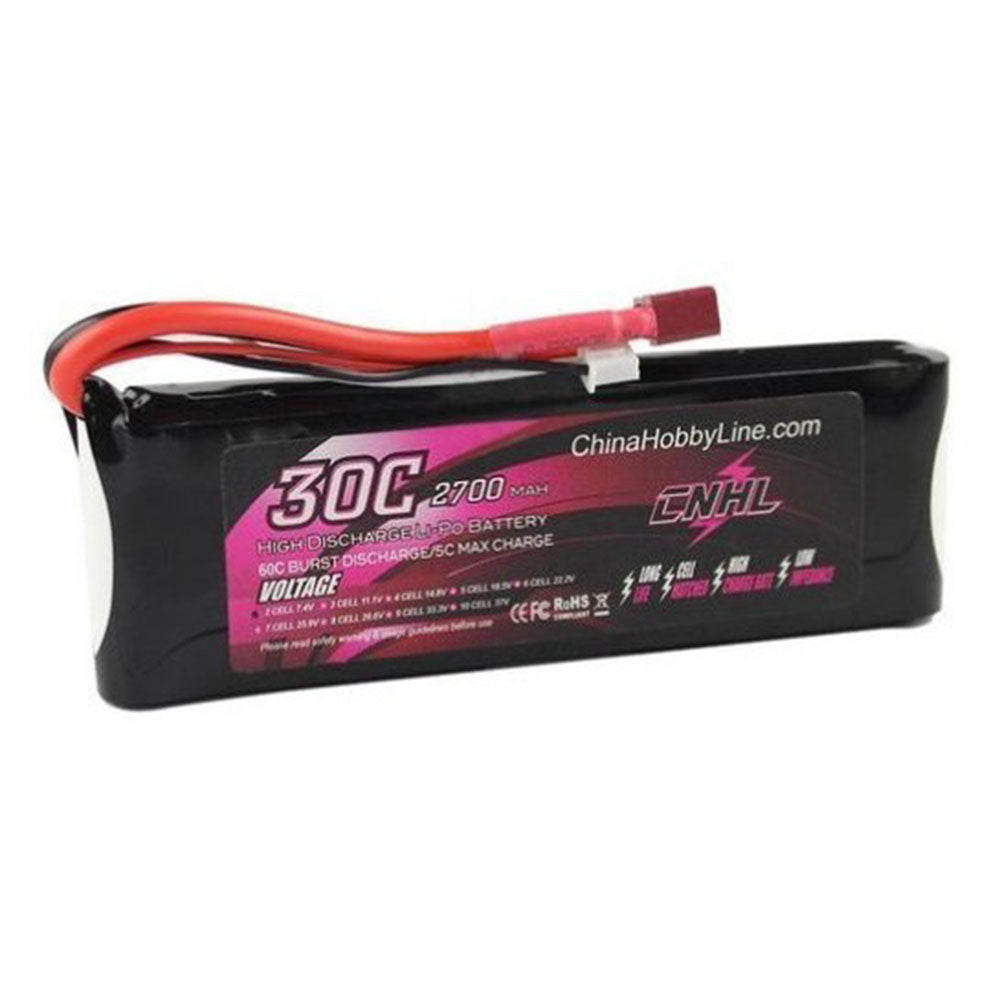 2700mAh 7.4V 2S Lipo Battery T Dean Plug