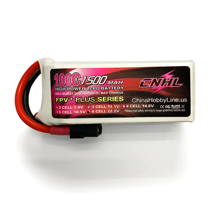 Batería Lipo CNHL G+Plus 1500mAh 22.2V 6S 100C con enchufe XT60 