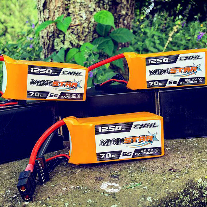 Batería Lipo CNHL MiniStar 1250mAh 22.2V 6S 70C con enchufe XT60 
