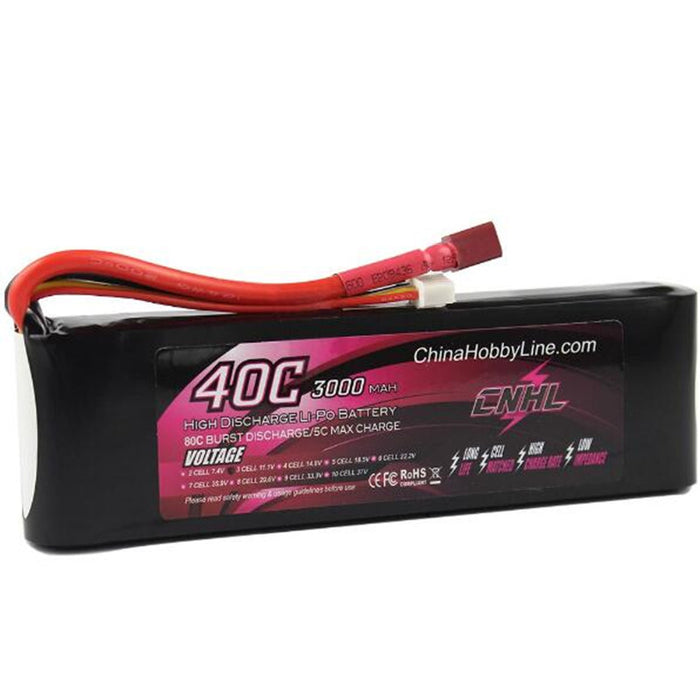 Batería Lipo CNHL 3000mAh 11.1V 3S 40C con enchufe T/Dean 