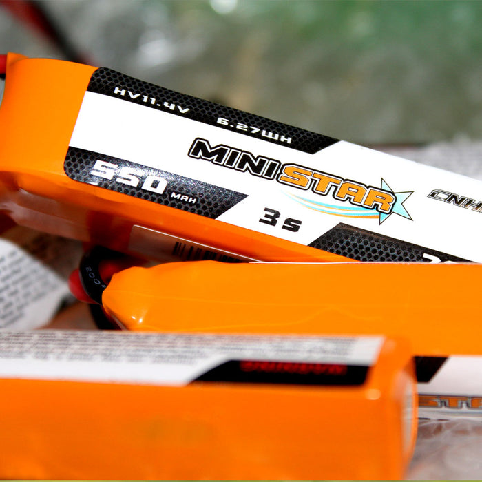 3 packs CNHL Ministar HV 550mAh 11,4V 3S 70C Lipo Battery avec XT30U