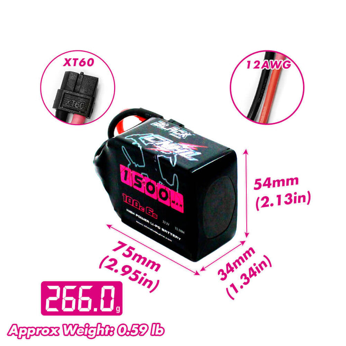 [Combo] 1 Pack 1500mAh 6S 100C Lipo Battery & 2 Packs Co-brand Motor DIAVOLA 2207